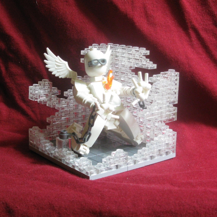 LEGO MOC - Битва Мастеров 'В кубе' - Зажатый в рамки: Идея работы - творец, зажатый в рамках.<br />
Поскольку темы для работы не дано, решено было ограничения превратить в тему. )