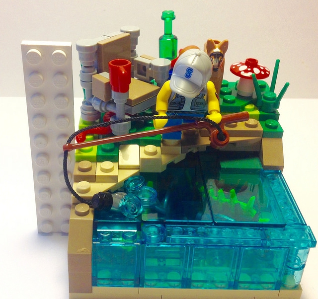 LEGO MOC - Битва Мастеров 'В кубе' - РЫБАЛКА. Найди отличия.: 10х10х10