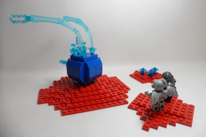 LEGO MOC - Инопланетная жизнь - Охота на синий куб: Общий вид на работу.
