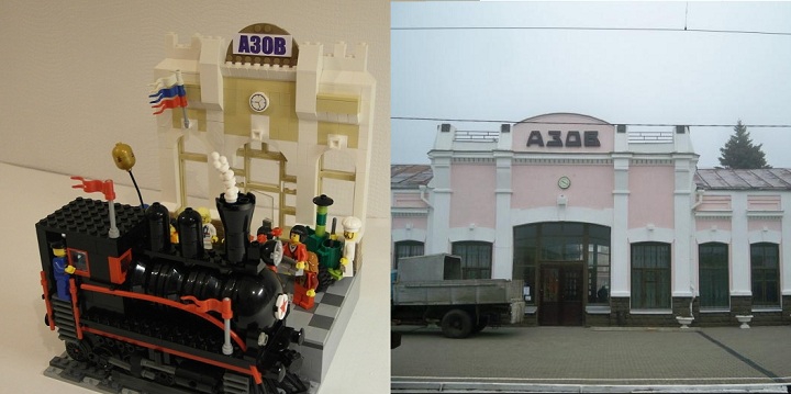 LEGO MOC - Радости и Горести Великой Победы - Поезд 'Победа': Два вокзала рядом.