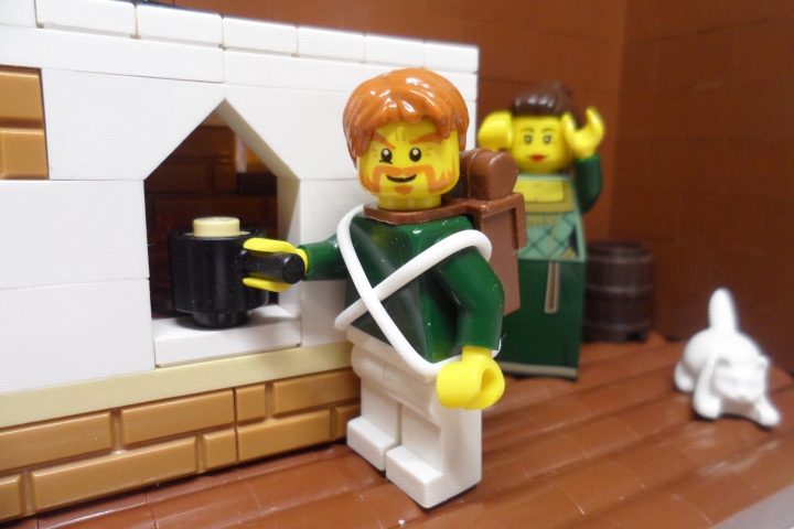 LEGO MOC - Чудеса русских сказок - Каша из топора: Хитрый солдат вытаскивает из печи кашу