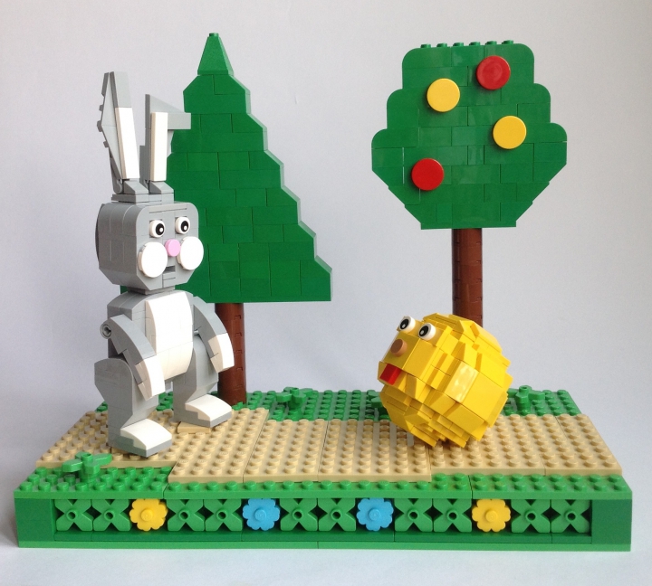 LEGO MOC - Чудеса русских сказок - Колобок и Заяц: Катится колобок по дороге, а на встречу ему заяц.