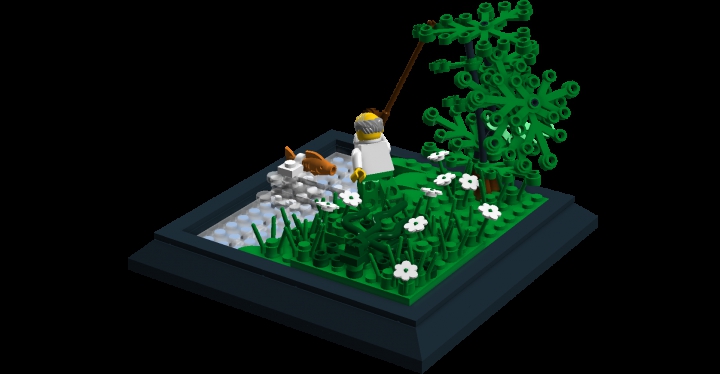 LEGO MOC - Чудеса русских сказок - Сказка о рыбаке и рыбке: An angle that shows the pile of seaweed.