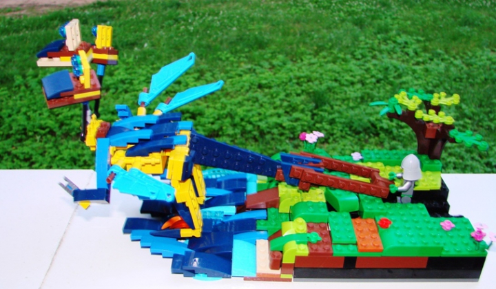 LEGO MOC - Чудеса русских сказок - Никита Кожемяка: Змей Горыныч входит в Черное море.
