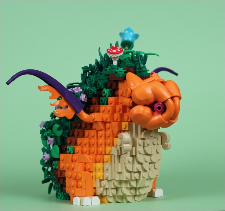 LEGO MOC - Фантастические твари и кто их фантазирует - Садовый дракончик: К счастью для нашего дракончика, в саду ему ничего не угрожает.