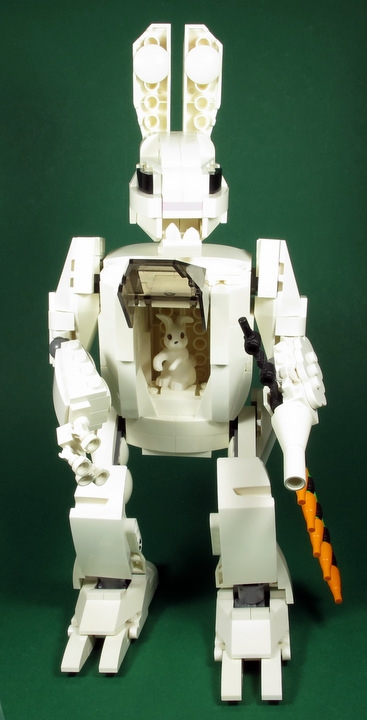 LEGO MOC - 16x16: Mech - Белый Кролик: А вот, кстати, кабина открывается!