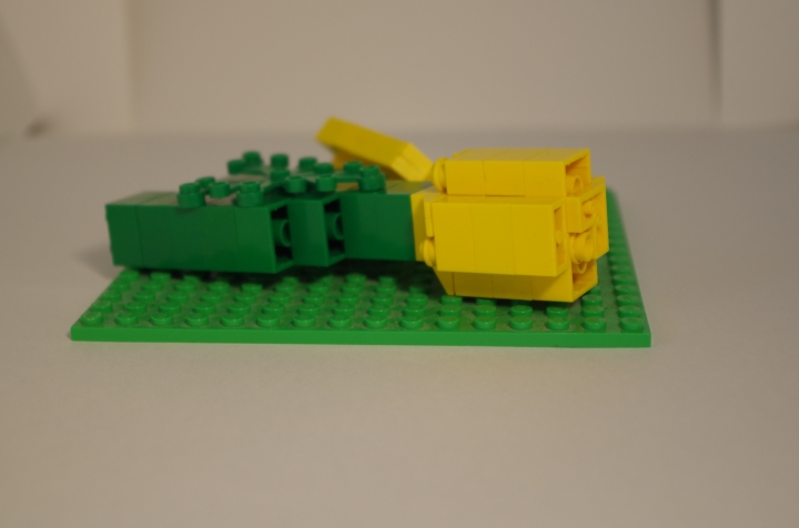 LEGO MOC - 16x16: Ботаника - Овощи на грядке: Вид слева.
