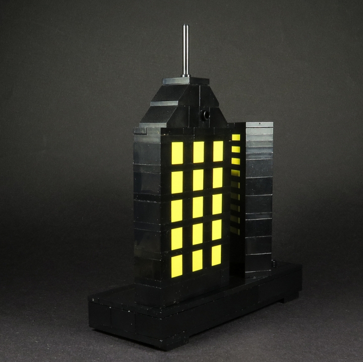 LEGO MOC - 16x16: Batman-80 - Диорама Готэм-Сити: Технический кадр. Размер основания 6 х 16 пин.