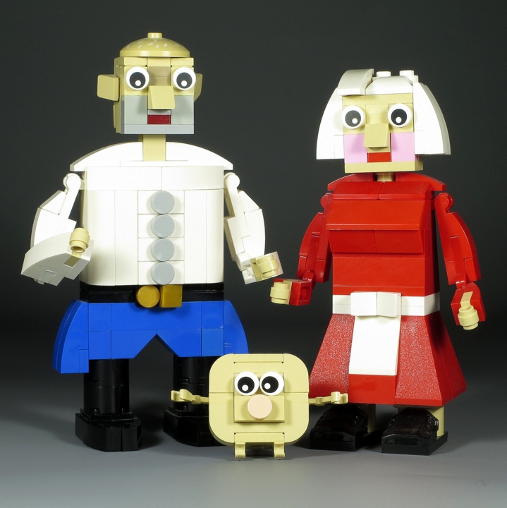 LEGO MOC - 16x16: Чиби - Babushka, Dedushka & Kolobok: </i>'O, Dear! What will we do?'<br><i><br />
('О, Дорогая! Что же нам делать?')