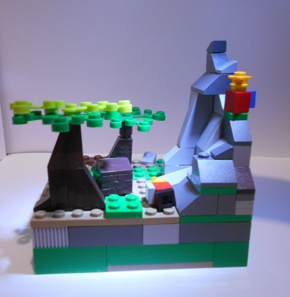 LEGO MOC - 16x16: Микро - 'Удачная' прогулка: - Ой! Ай! А-а-а...<br />
- Ну что там? Свалился, что ли?<br />
- Ничего, сейчас догоню!<br />
