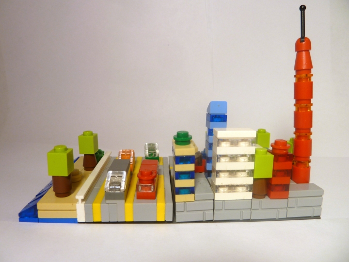 LEGO MOC - 16x16: Микро - Годод Солнечногорск на реке Волшебная.: Вид справа.