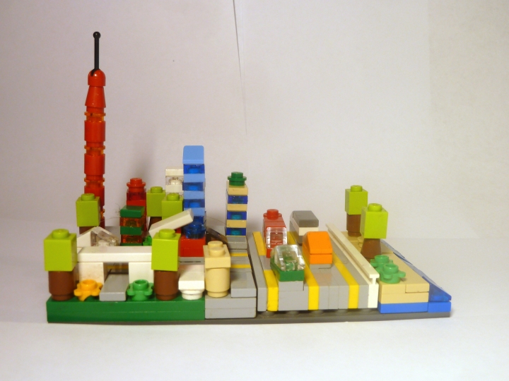 LEGO MOC - 16x16: Микро - Годод Солнечногорск на реке Волшебная.: Вид слева.