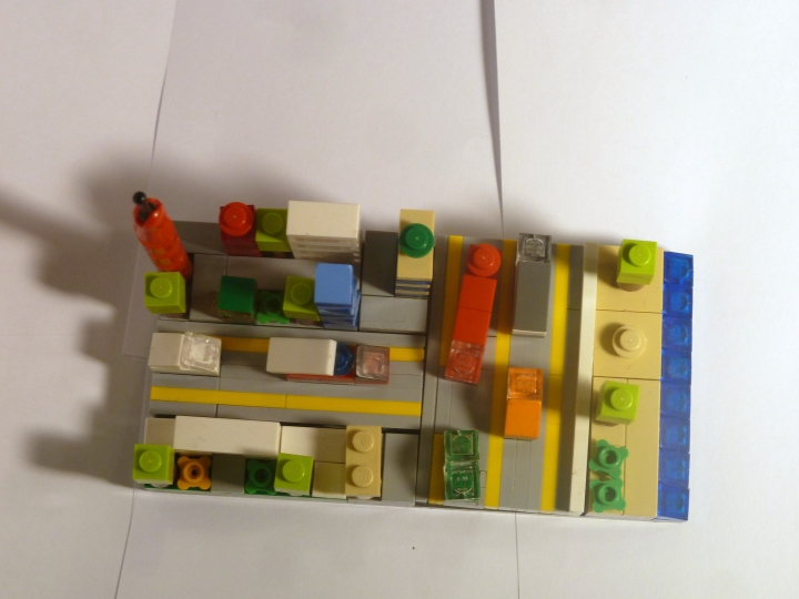 LEGO MOC - 16x16: Микро - Годод Солнечногорск на реке Волшебная.: Вид сверху. 