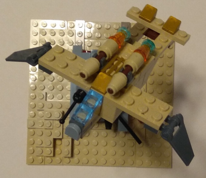 LEGO MOC - 16x16: Микро - Валькирия и химера.: Вид сверху (попытка показать, что самолет не выступает за края пластины 16х16).