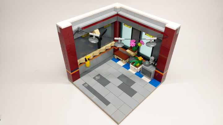 LEGO MOC - LEGO-конкурс 16x16: 'Все работы хороши' - Специалист по ремонту и обслуживанию поршневых авиадвигателей : Мастерская без аксессуаров.