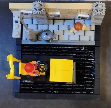 LEGO MOC - LEGO-конкурс 16x16: 'Все работы хороши' - Машинист асфальтового катка: Вид сверху. Техническое фото.