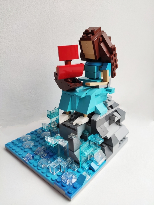 LEGO MOC - LEGO-конкурс 16x16: 'Иллюстрация' -  Алые паруса (А. С. Грин): Ассоль с корабликом Алые паруса