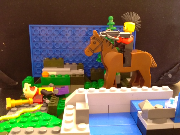 LEGO MOC - LEGO-конкурс 16x16: 'Вестерн' - Смерть индейца.: Вид сбоку.