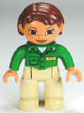 LEGO 47394pb144 Duplo Figure Lego Ville, Female, Tan Legs, Green Top with 