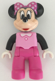 LEGO 47394pb235 Duplo Figure Lego Ville, Minnie Mouse, Bright Pink Top with Black Sleeves, Dark Pink Legs (10844)
