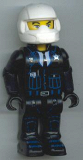 LEGO 4j002 Police - Black Legs, Black Jacket, White Helmet, Yellow Head