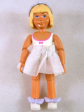 LEGO Belvfem20a Belville Female - White Swimsuit with Dark Pink Bows Pattern, Light Yellow Hair, Skirt Short, Headband, Light Violet Bows - Belville #5835