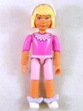 LEGO Belvfem21b Belville Female - Pink Shorts, Dark Pink Shirt with Collar, Light Yellow Hair, Bows, Headband - Belville #5820