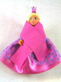 LEGO Belvfem74a Belville Female - Girl with Dark Purple Top, Magenta Shoes and Long Light Yellow Hair, Skirt, Scarf, Crown - Belville #7580