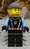 LEGO aqu024 Aquaraider Diver 5 - Dark Bluish Gray Knit Cap