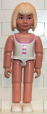 LEGO belvFem20 Belville Female - White Swimsuit with Dark Pink Bows Pattern, Light Yellow Hair