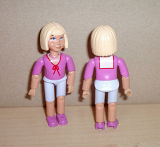 LEGO belvFem38 Belville Female - Light Violet Shorts, Dark Pink Shirt with String Bow, Light Yellow Hair