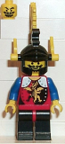 LEGO cas018 Dragon Knights - Knight 2, Black Legs with Red Hips, Black Dragon Helmet, Yellow Plumes