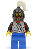 LEGO cas067 Scale Mail - Red with Black Arms, Blue Legs, Black Grille Helmet, White Plume