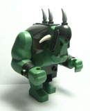 LEGO cas376 Fantasy Era - Troll, Sand Green with 2 White Horns and 3 Pearl Light Gray Horns
