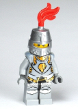 LEGO cas443 Kingdoms - Lion Knight Armor with Lion Head and Belt, Helmet Closed, Gray Beard