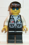 LEGO cop009 Police - Sheriff Star and 2 Pockets, Black Legs, White Arms, Black Cap with Police Pattern