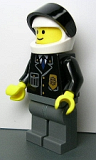 LEGO cop049 Police - City Suit with Blue Tie and Badge, Dark Bluish Gray Legs, White Helmet, Black Visor