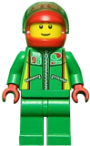 LEGO cty0002 Octan - Green Jacket with Pockets, Brown Eyebrows, Thin Grin
