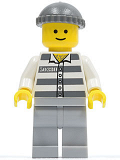 LEGO cty0028 Police - Jail Prisoner 50380 Prison Stripes, Light Bluish Gray Legs, Dark Bluish Gray Knit Cap