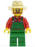 LEGO cty0133 Overalls Farmer Green, Tan Fedora, Beard and Glasses