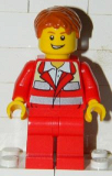 LEGO cty0272 Paramedic - Red Uniform, Male, Tousled Hair