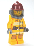 LEGO cty0287 Fire - Bright Light Orange Fire Suit with Utility Belt, Dark Red Fire Helmet, Yellow Airtanks