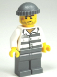 LEGO cty0457 Police - Jail Prisoner 86753 Prison Stripes, Dark Bluish Gray Knit Cap