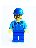 LEGO cty0544 Overalls with Tools in Pocket Blue, Blue Cap with Hole, Beard and Glasses