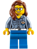 LEGO cty0809 Coast Guard City - Female ATV Driver, Reddish Brown Female Hair over Shoulder
