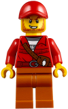 LEGO cty0831 Mountain Police - Crook Male with Red Fringed Shirt with Strap and Pouch, Red Cap
