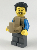 LEGO cty0919 Camper, Male Parent, Beard, Black Hair Swept Left Tousled, Baby Carrier