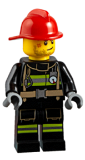 LEGO cty0951 Fire - Reflective Stripes, Stubble Beard, Red Helmet