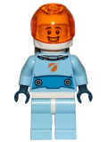 LEGO cty1028 Astronaut - Male, Bright Light Blue Spacesuit with Blue Belt, Trans Orange Large Visor, Open Mouth Smile