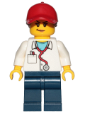 LEGO cty1037 Personal Trainer - Female, Reddish Brown Ponytail with Red Ball Cap Pattern